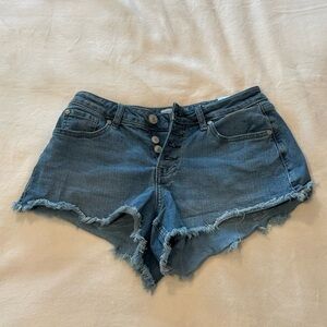 Shyanne Blue Frayed Jean Shorts